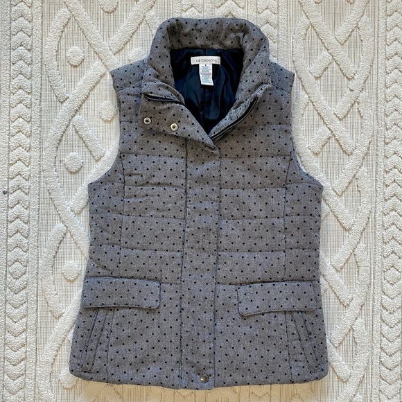 Liz Claiborne Wool Blend Polkadot Puffer Vest - Picture 5 of 5